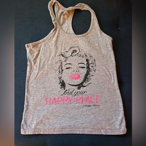Marilyn Monroe happy place razor back tank top